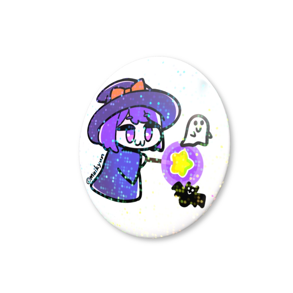 紫髪の子まじょホロ缶バッジ