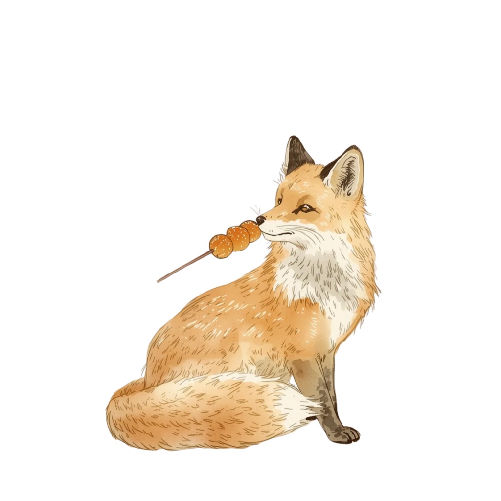 【和菓子×動物シリーズ】水彩画クリップアート10点セット PNG