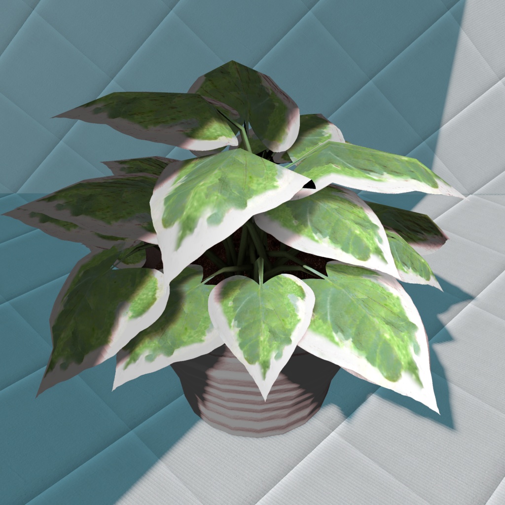 【3Dモデル/無料】斑入り観葉植物（ホスタ系)