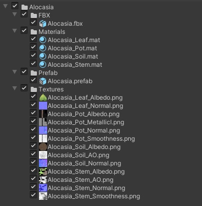 【3Dモデル/無料】アロカシア系 観葉植物(クワズイモ風)