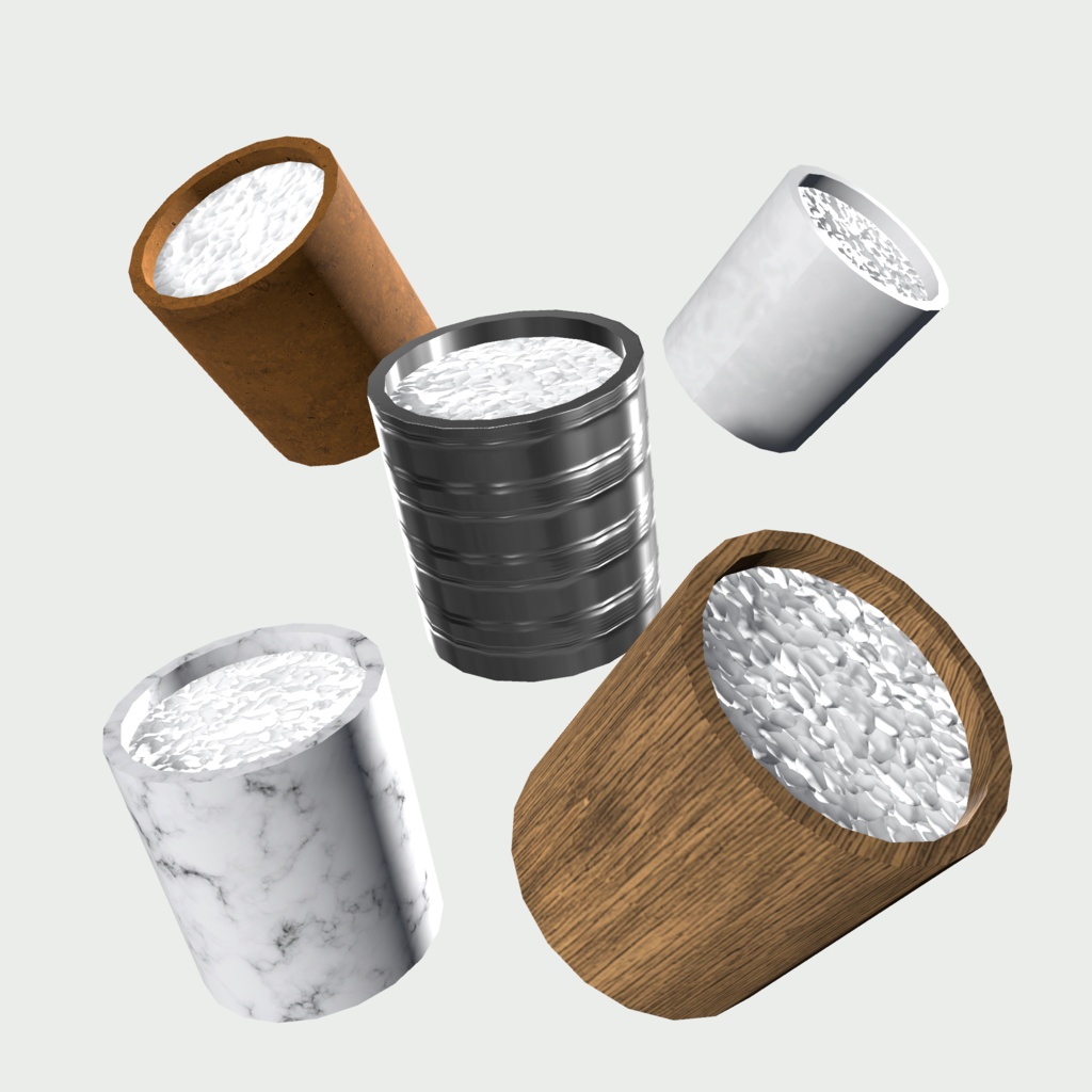 【3Dモデル】ミニ観葉植物 3点セット