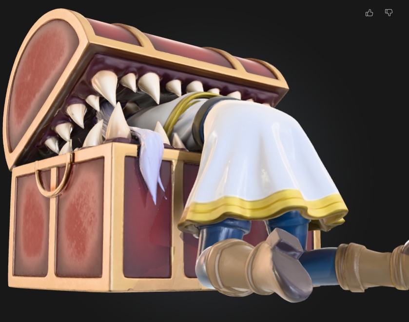 ミミックに食べられているフリーレン