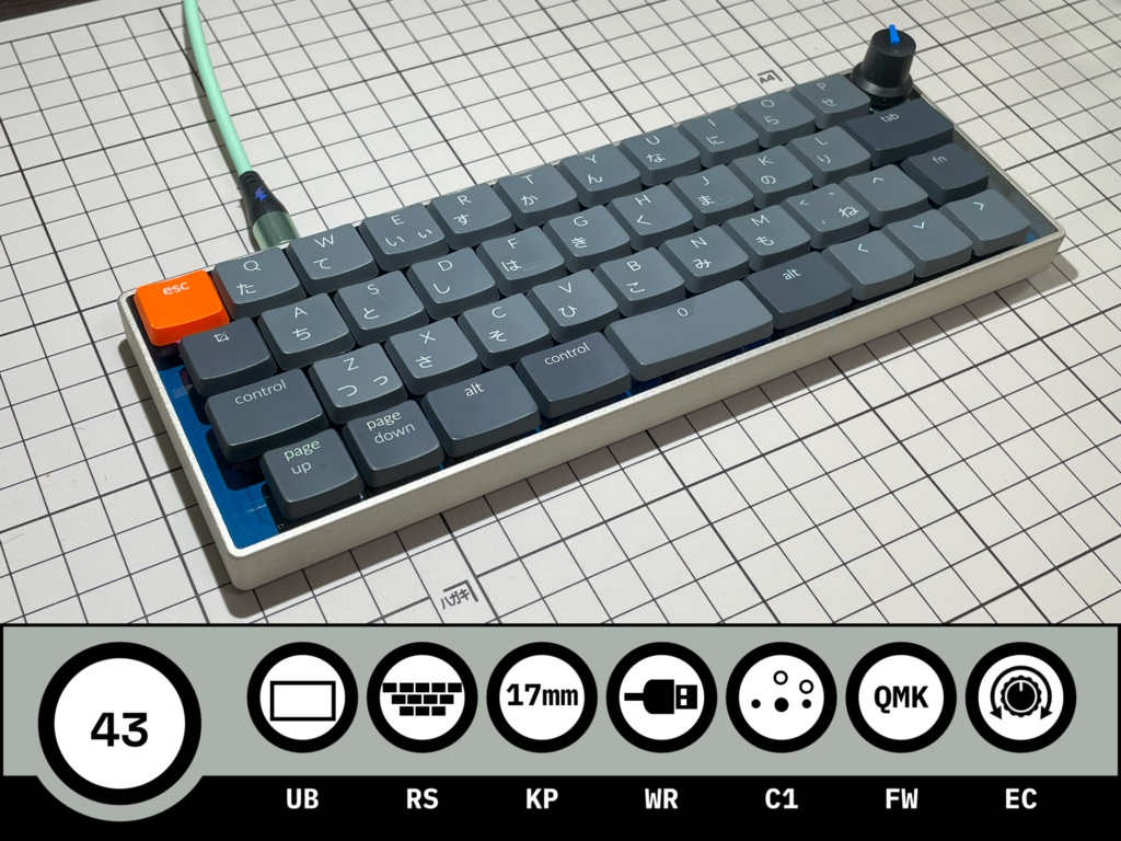 minipeg48互換40%キーボード「azul 43VC」