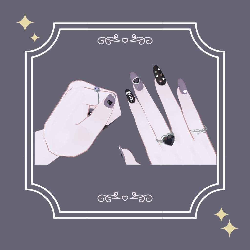 やみかわネイルチップ【萌、あのん、舞夜、くろなつ、アッシュ、透羽、薄荷、ここあ、狐雪、ウルフェリア、イメリス対応】