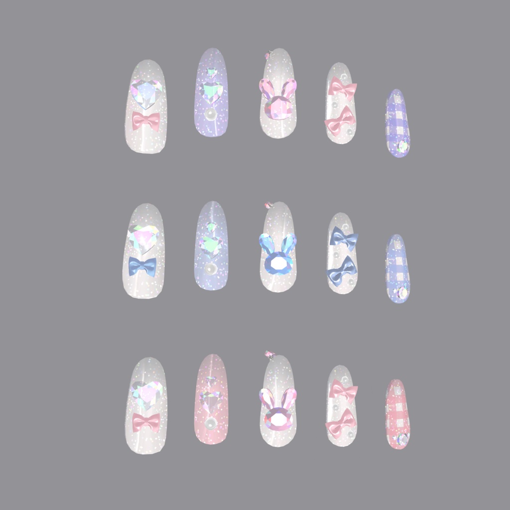 PB ゆめかわネイルチップ ネイルピアス付き