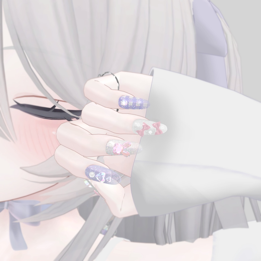 PB ゆめかわネイルチップ ネイルピアス付き