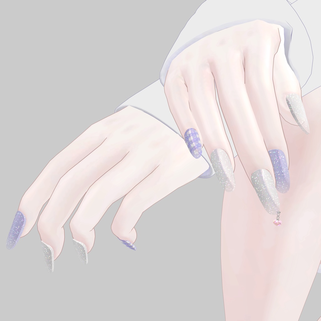 PB ゆめかわネイルチップ ネイルピアス付き