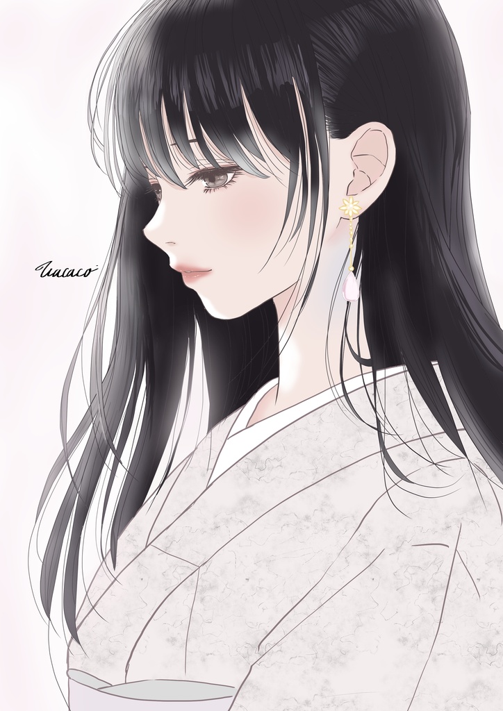 耳飾り×着物少女