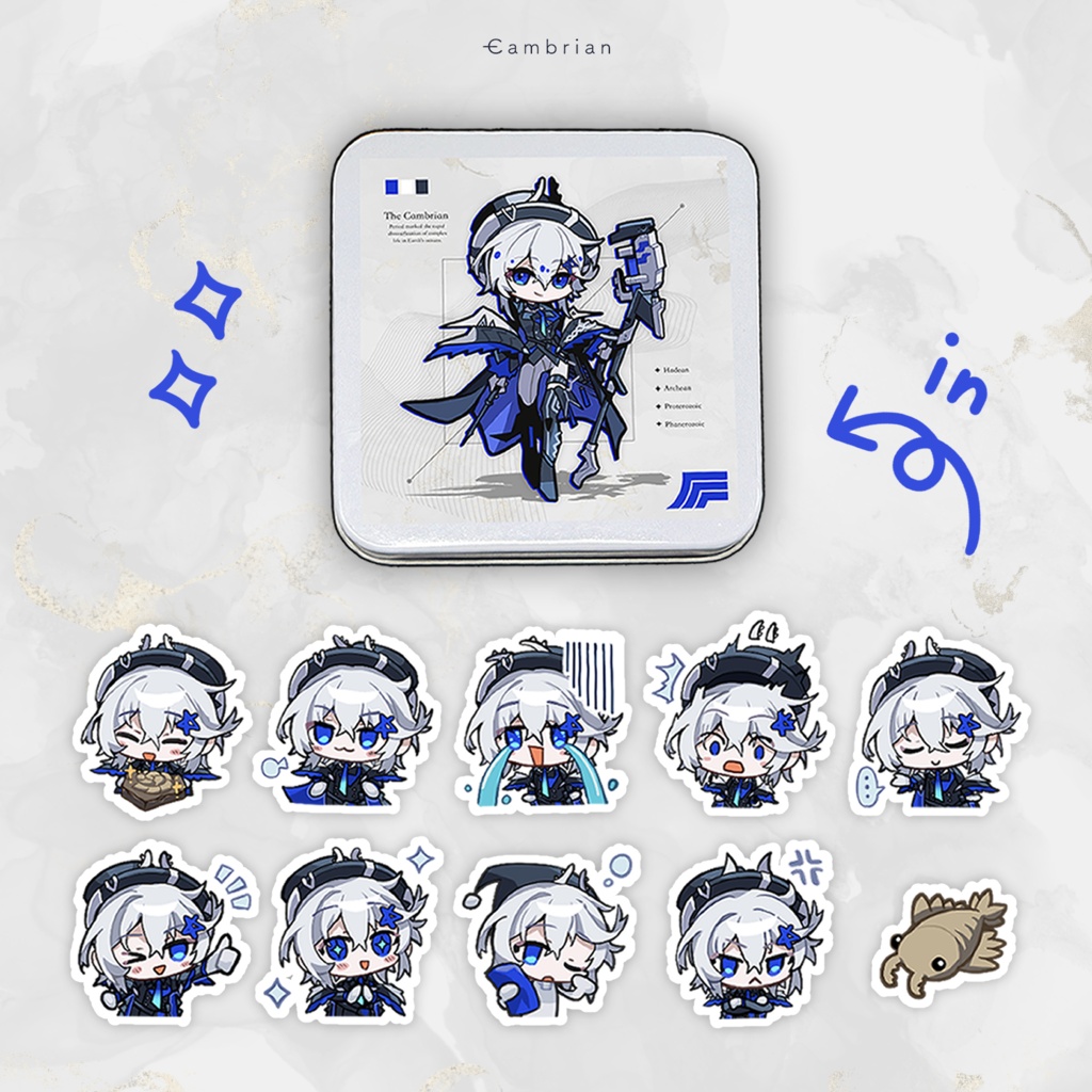 【OC】スクエア缶 & シール10種セット