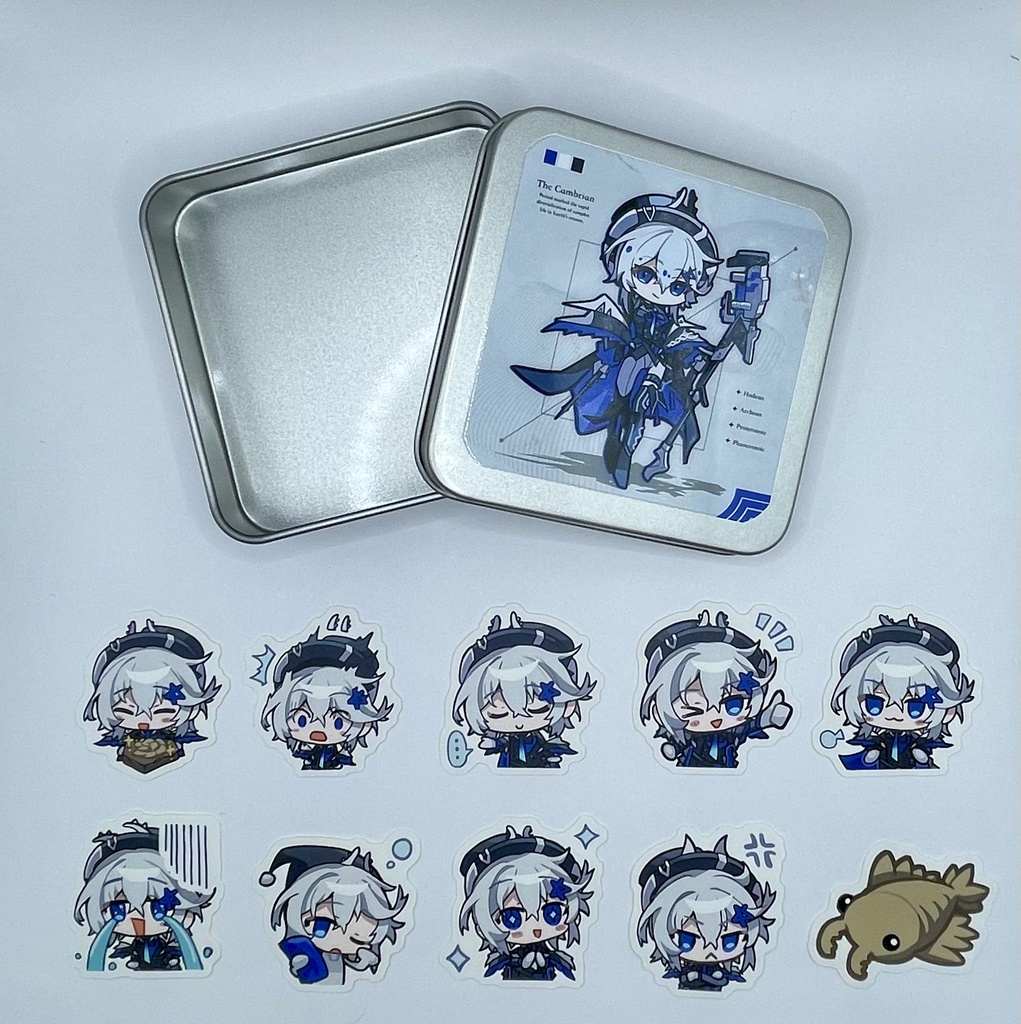 【OC】スクエア缶 & シール10種セット