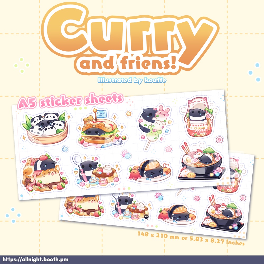 Curry's Tasty Food Adventure with Friens - Sticker Sheet