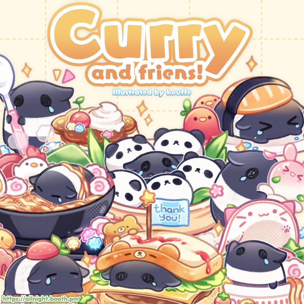 Curry's Tasty Food Adventure with Friens - Sticker Sheet