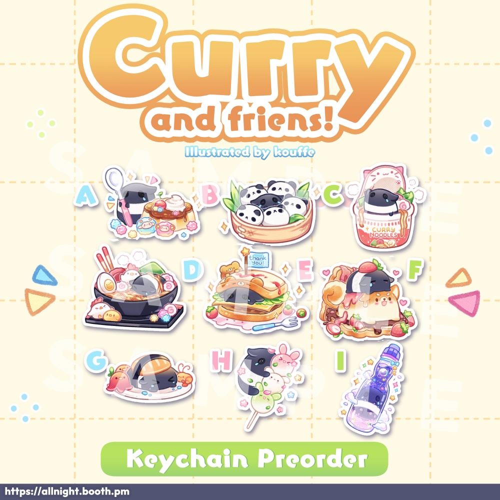 Curry's Tasty Food Adventure with Friens - Keychains
