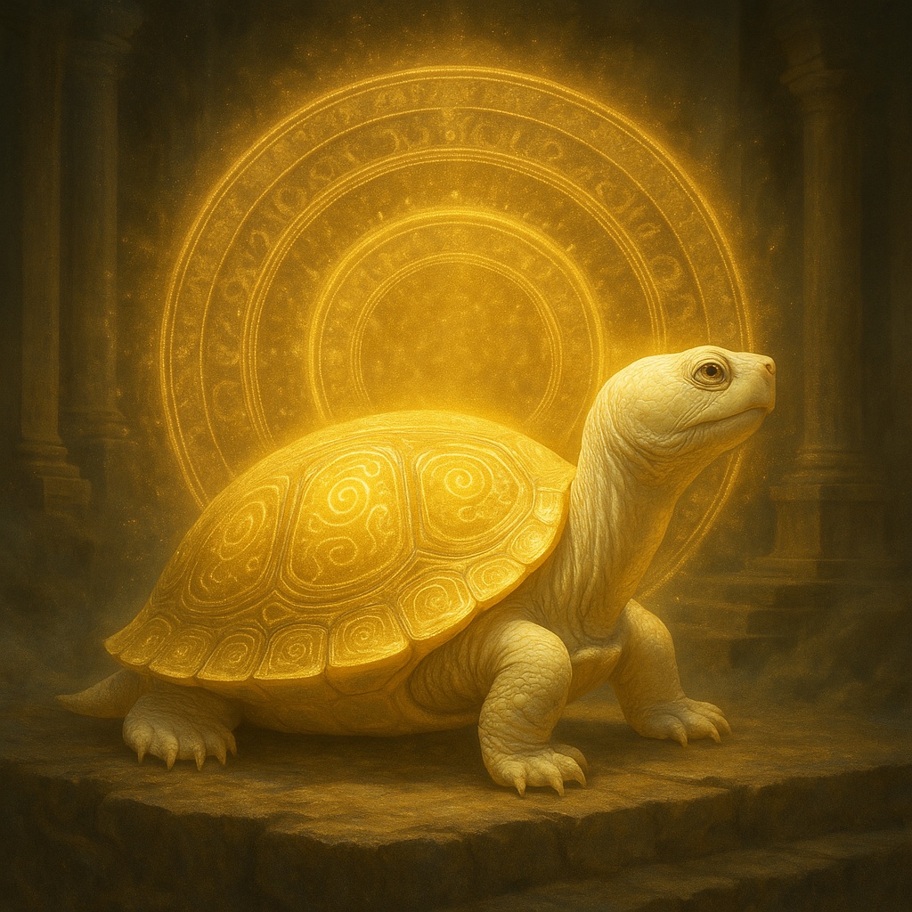 【財運増幅】神獣アルビノスッポン|黄金波動の守護|AI神獣アート