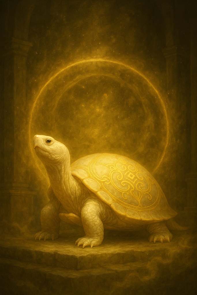 【財運増幅】神獣アルビノスッポン|黄金波動の守護|AI神獣アート