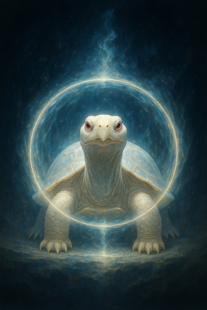 【守護結界】神獣アルビノスッポン|厄を祓う白き盾|AI神獣アート