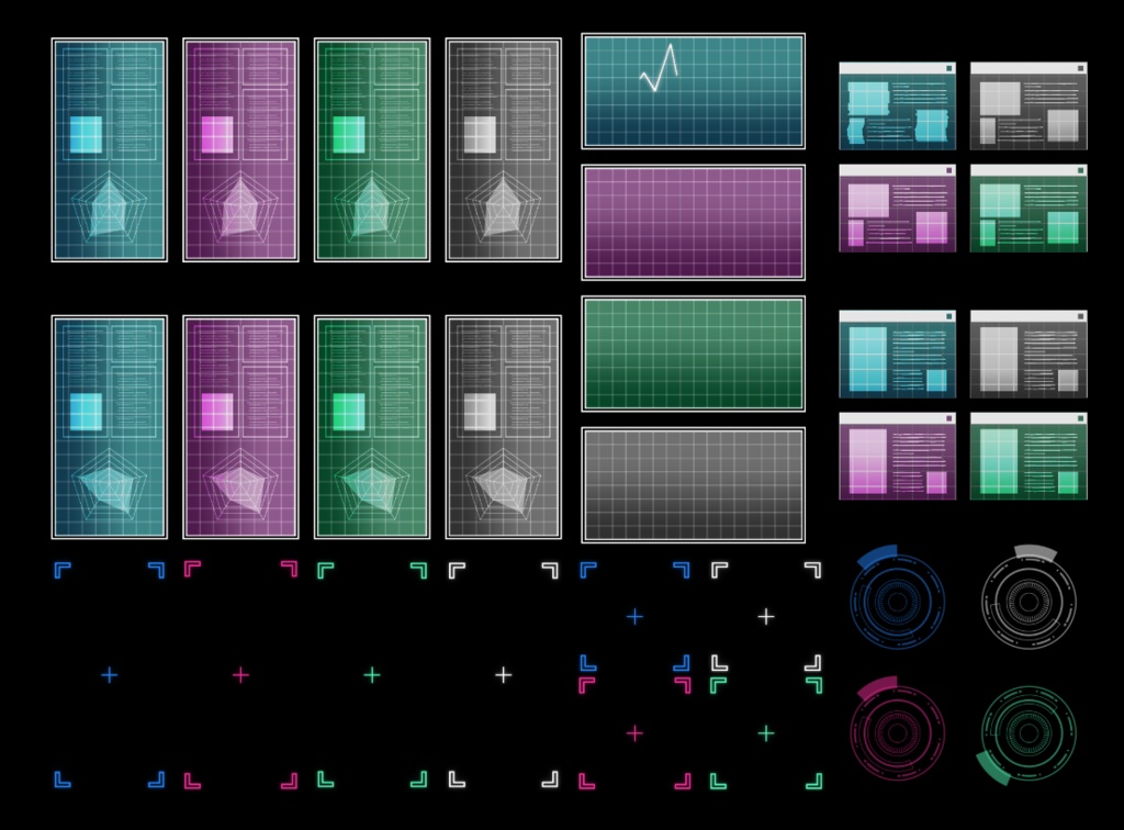 【無料版あり】サイバー風パネル素材【APNG】