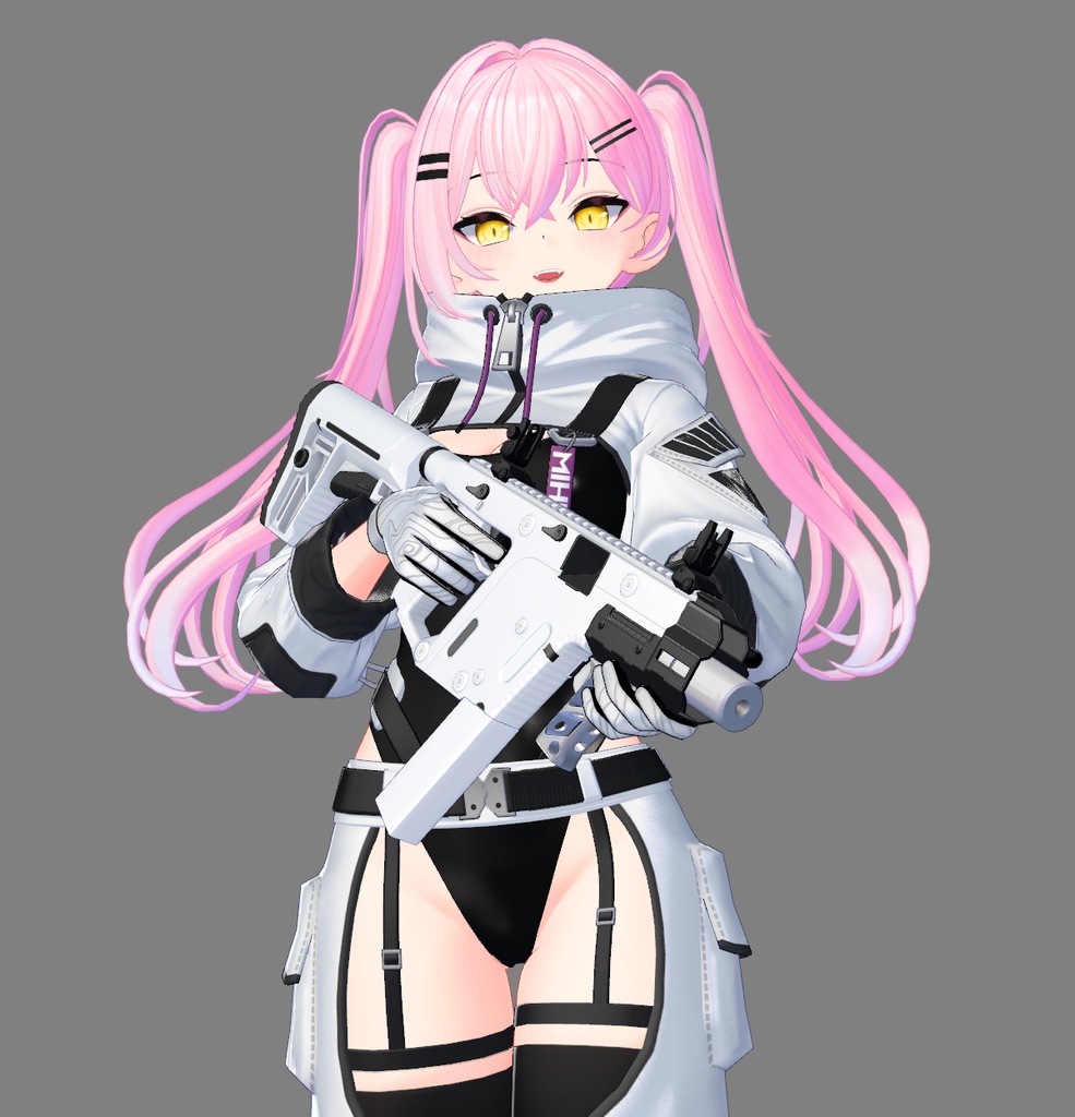 3Dモデル SMG「White Vector」Gun Model