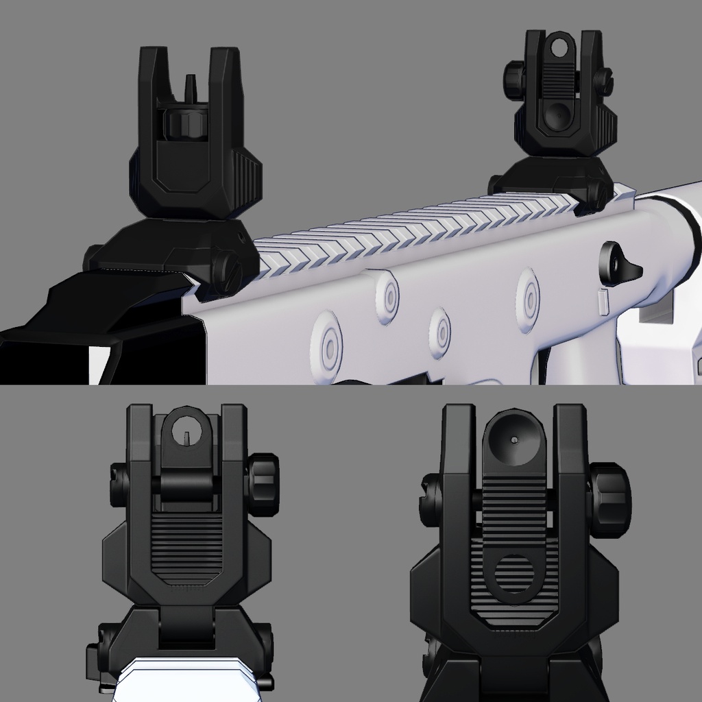 3Dモデル SMG「White Vector」Gun Model