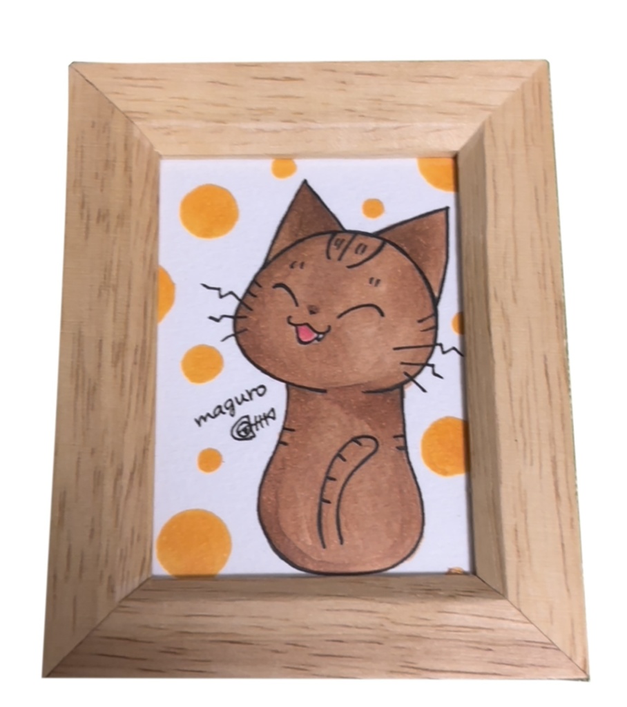 【1点もの】maguro 手描きイラスト 額縁付き