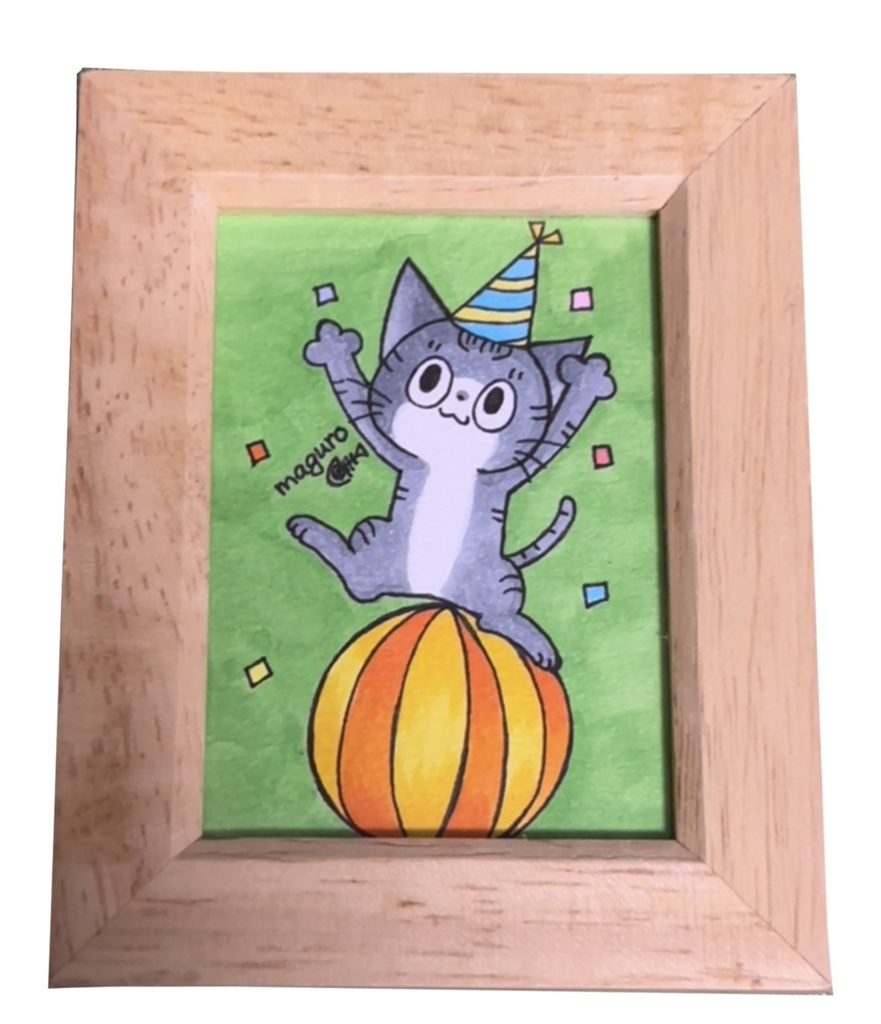 【1点もの】maguro 手描きイラスト 額縁付き