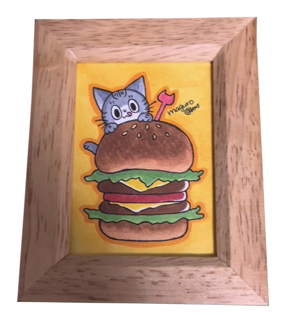 【1点もの】maguro 手描きイラスト 額縁付き