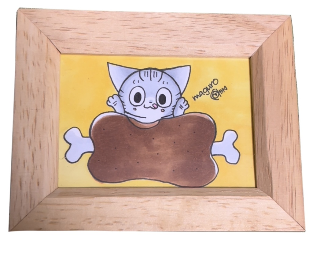 【1点もの】maguro 手描きイラスト 額縁付き