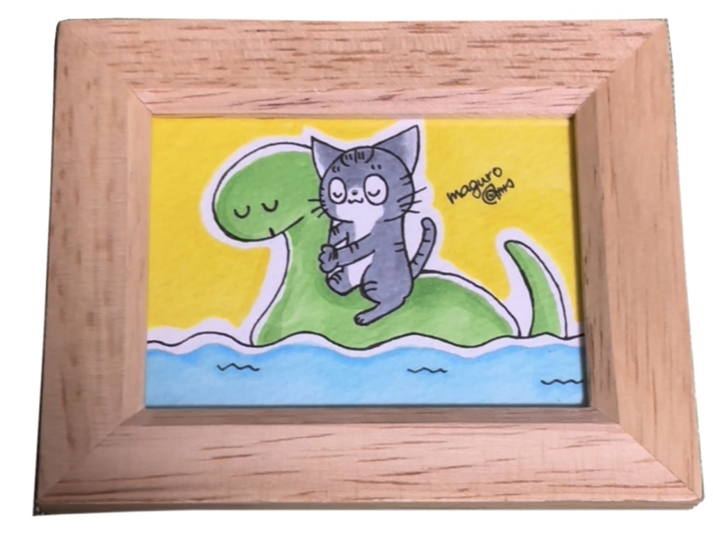 【1点もの】maguro 手描きイラスト 額縁付き