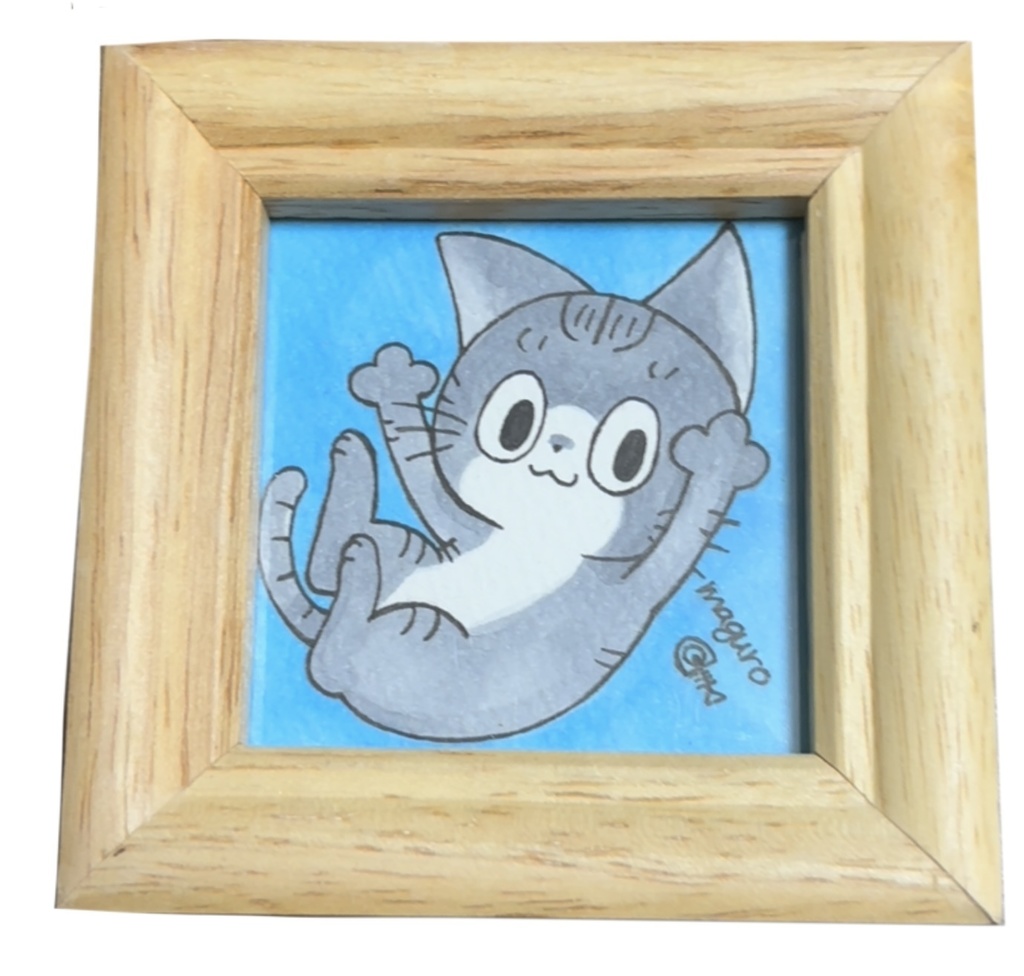 【一点もの】maguro 手描きイラスト 額縁付き