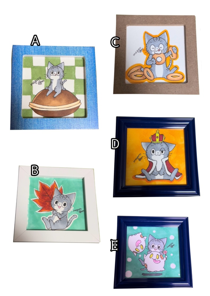 【一点もの】maguro 手描きイラスト額縁付き