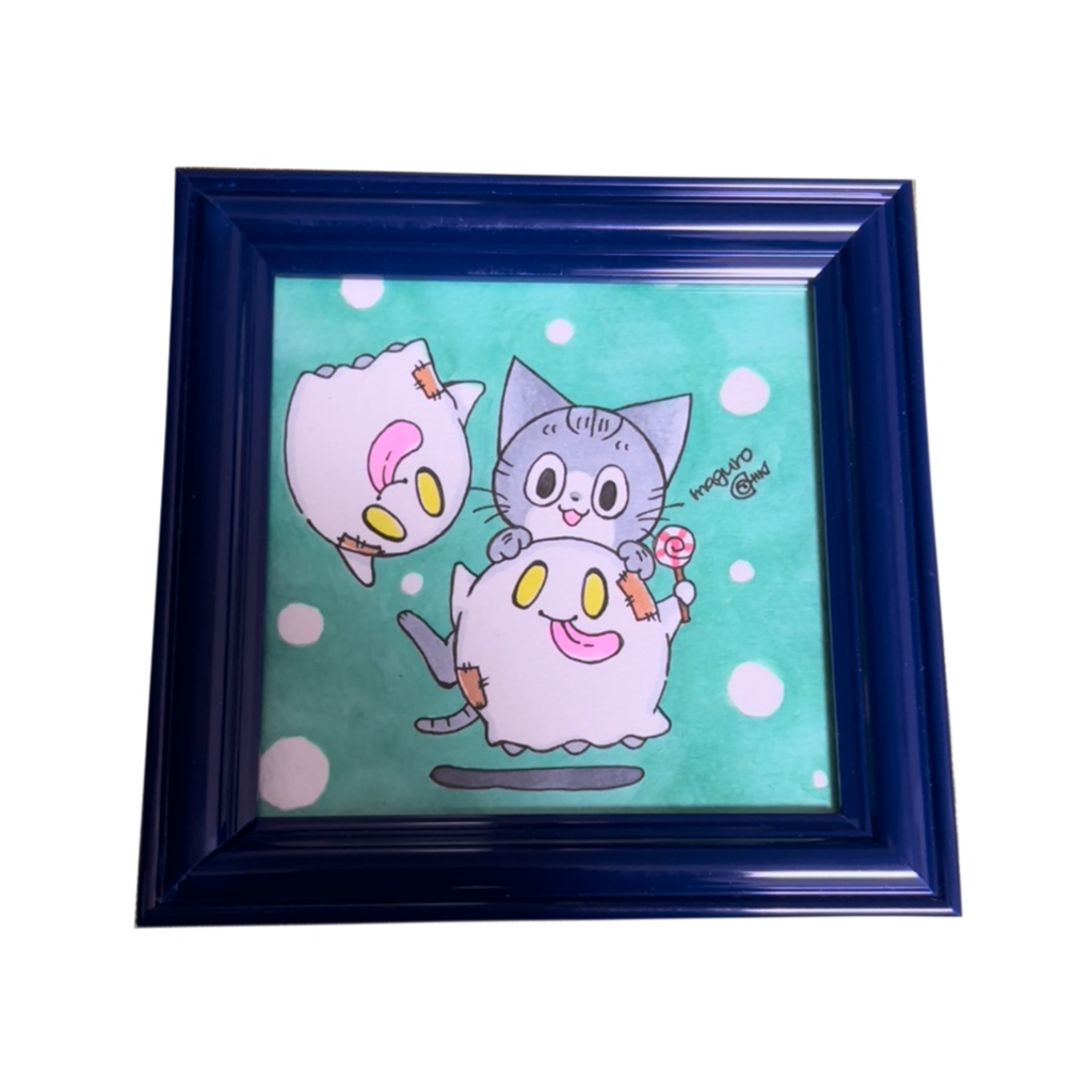 【一点もの】maguro 手描きイラスト額縁付き