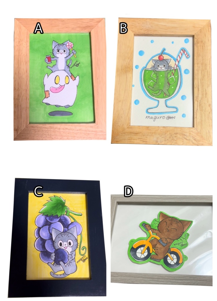 【一点もの】maguro 手書きイラスト額縁付き