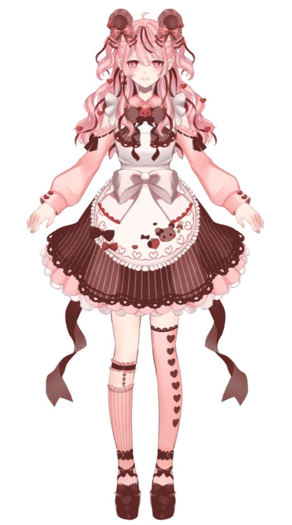 【限定1点】いちごチョコなクマ耳少女【配信背景付き】