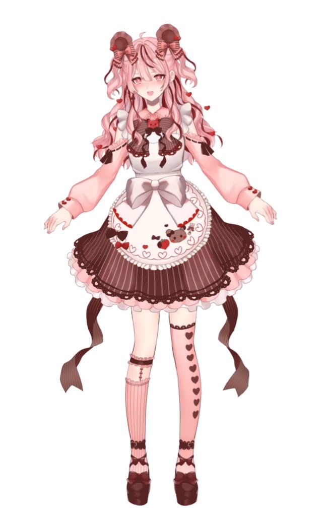 【限定1点】いちごチョコなクマ耳少女【配信背景付き】