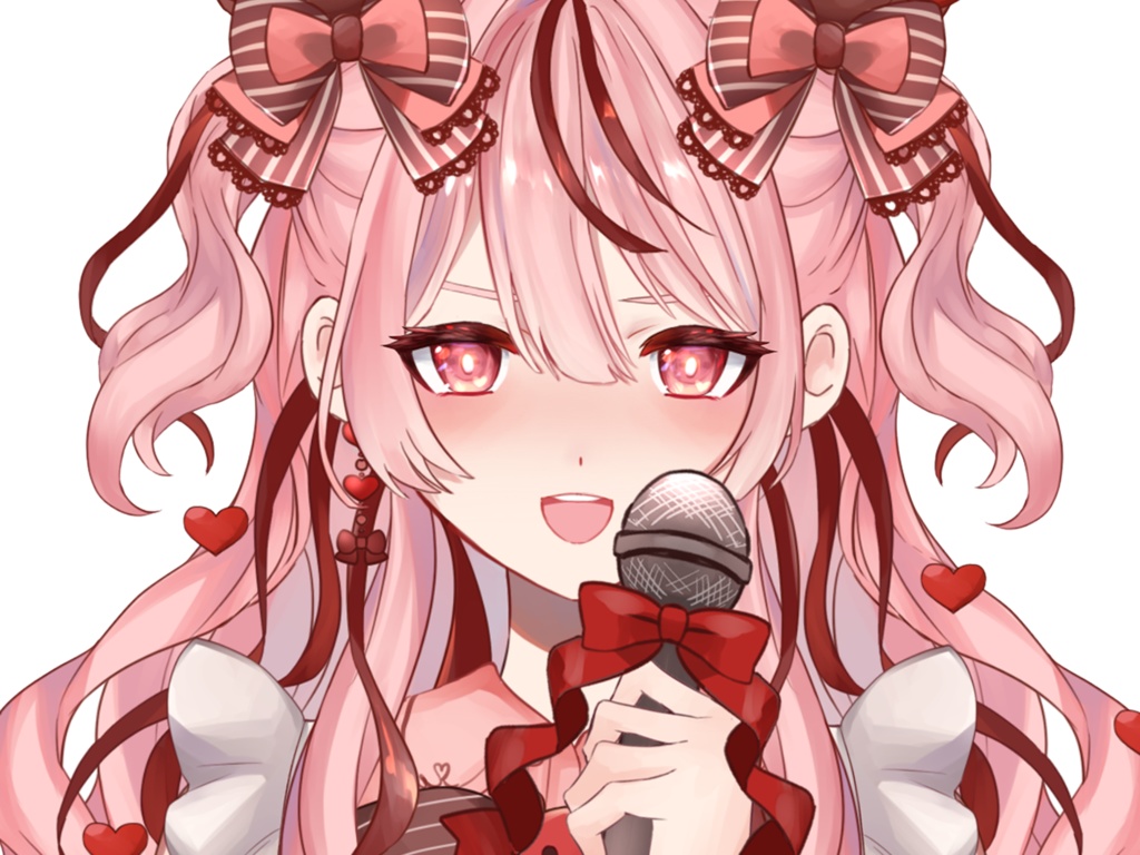 【限定1点】いちごチョコなクマ耳少女【配信背景付き】