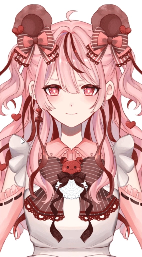 【限定1点】いちごチョコなクマ耳少女【配信背景付き】