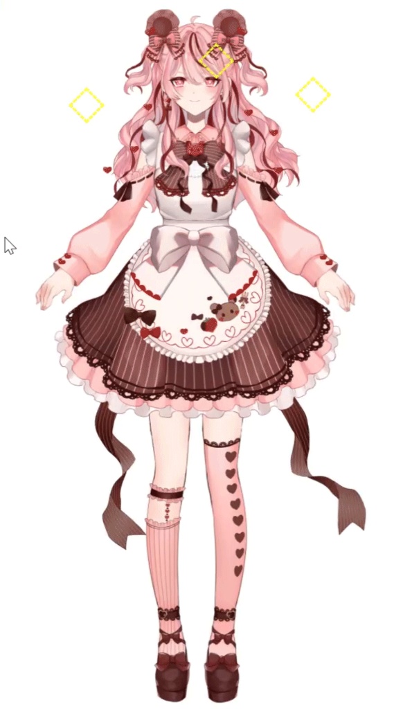 【限定1点】いちごチョコなクマ耳少女【配信背景付き】