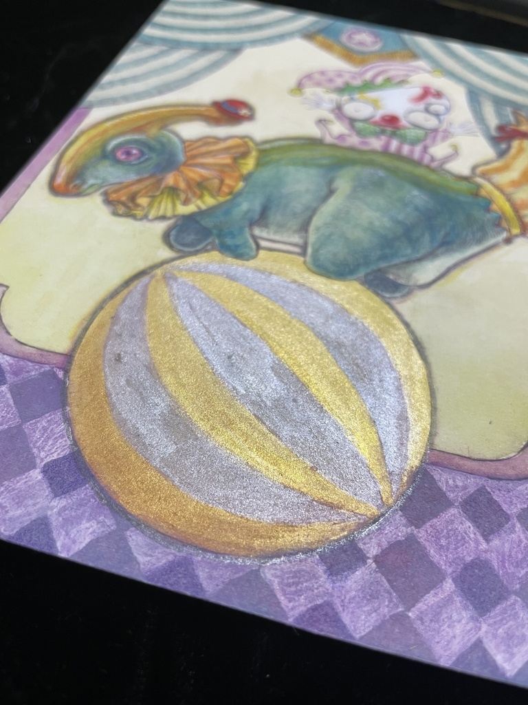 【原画】パラサウロロフスの玉乗り