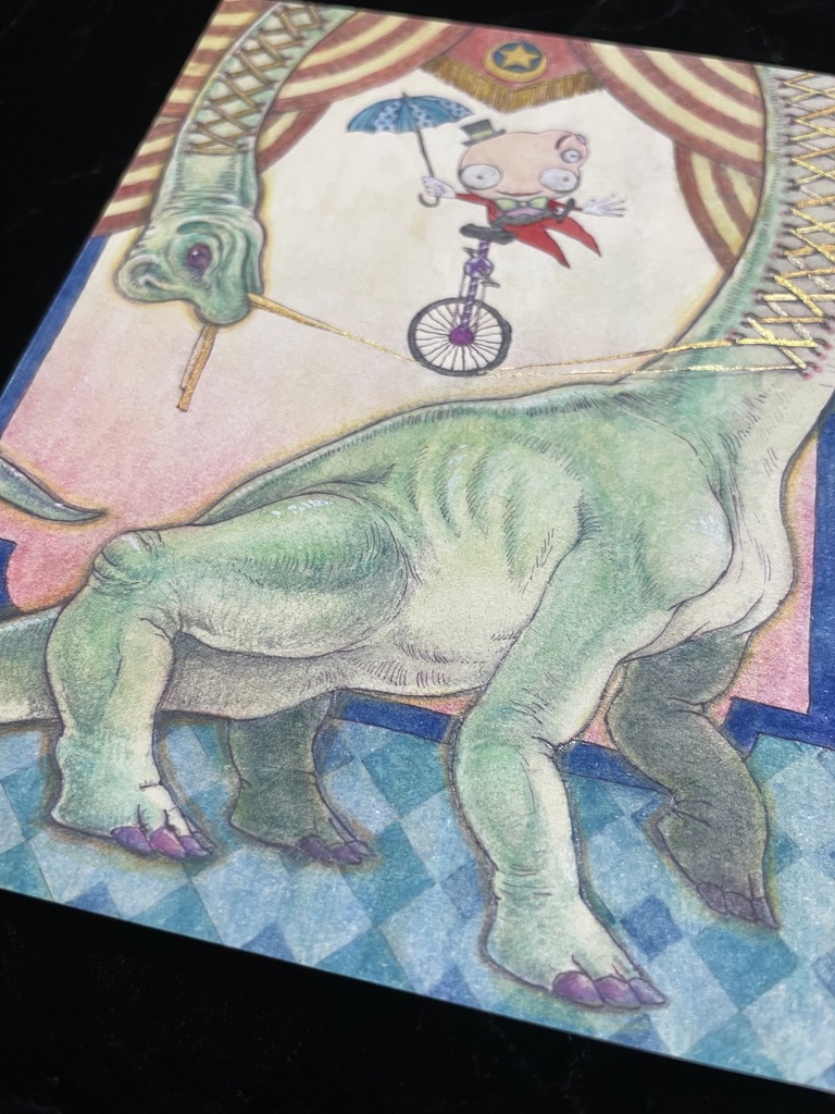 【原画】ブラキオサウルスで一輪車芸