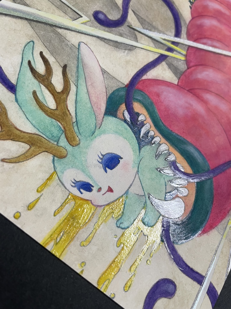 【原画】モンゴリアンデスワームとジャッカロープ