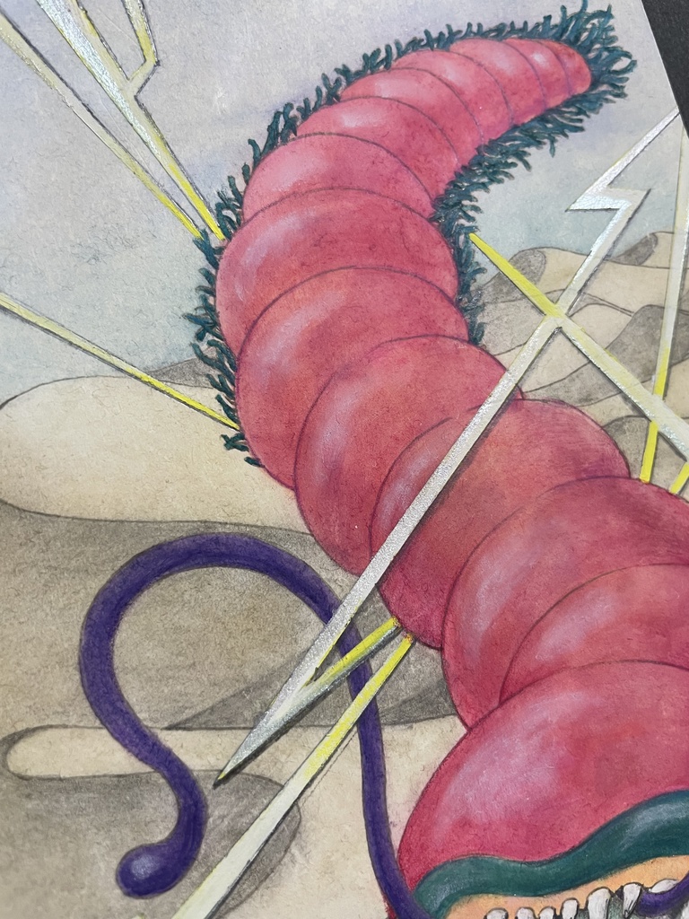 【原画】モンゴリアンデスワームとジャッカロープ