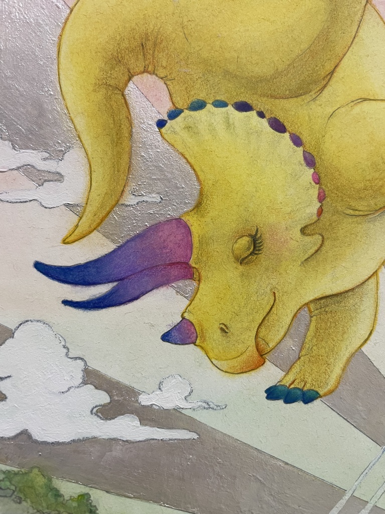 【原画】空飛ぶトリケラトプス