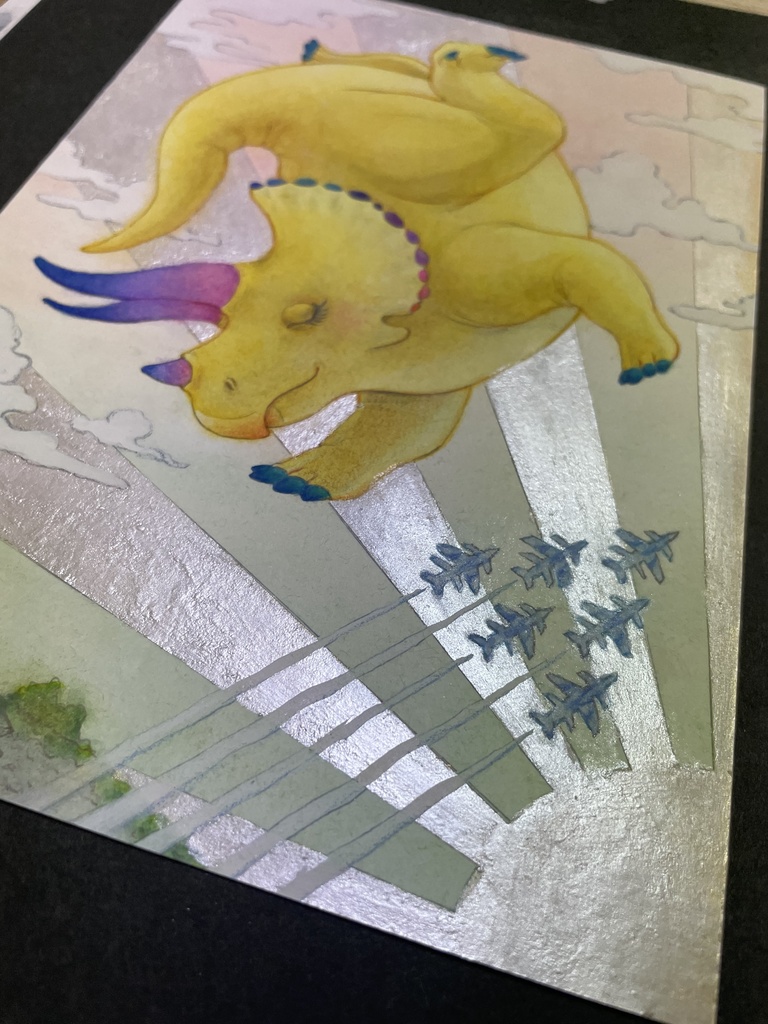【原画】空飛ぶトリケラトプス