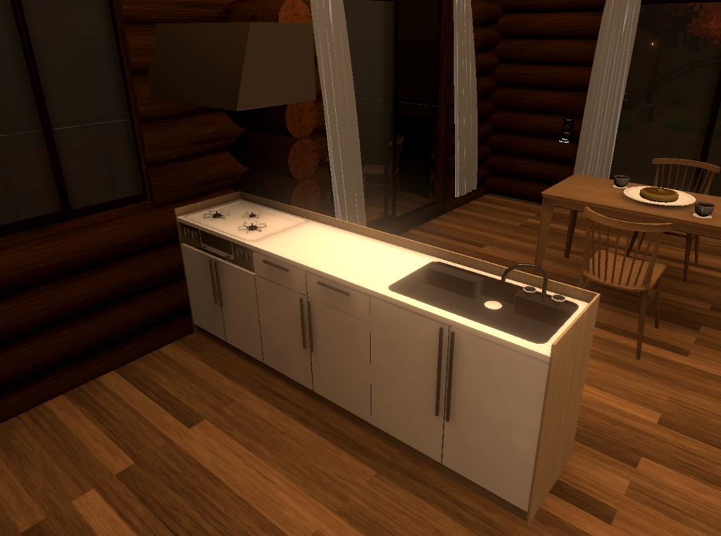 【無料・Unity・VRChat】家具 キッチン_簡易取り付けキット