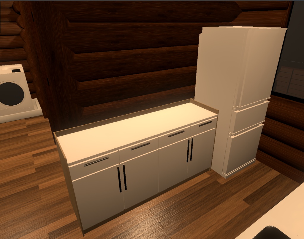 【無料・Unity・VRChat】家具 キッチン_簡易取り付けキット2