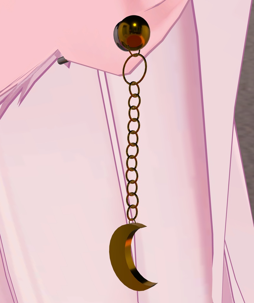 【VRChat向け】シンプルなピアスセット3種(月・星・ハート)