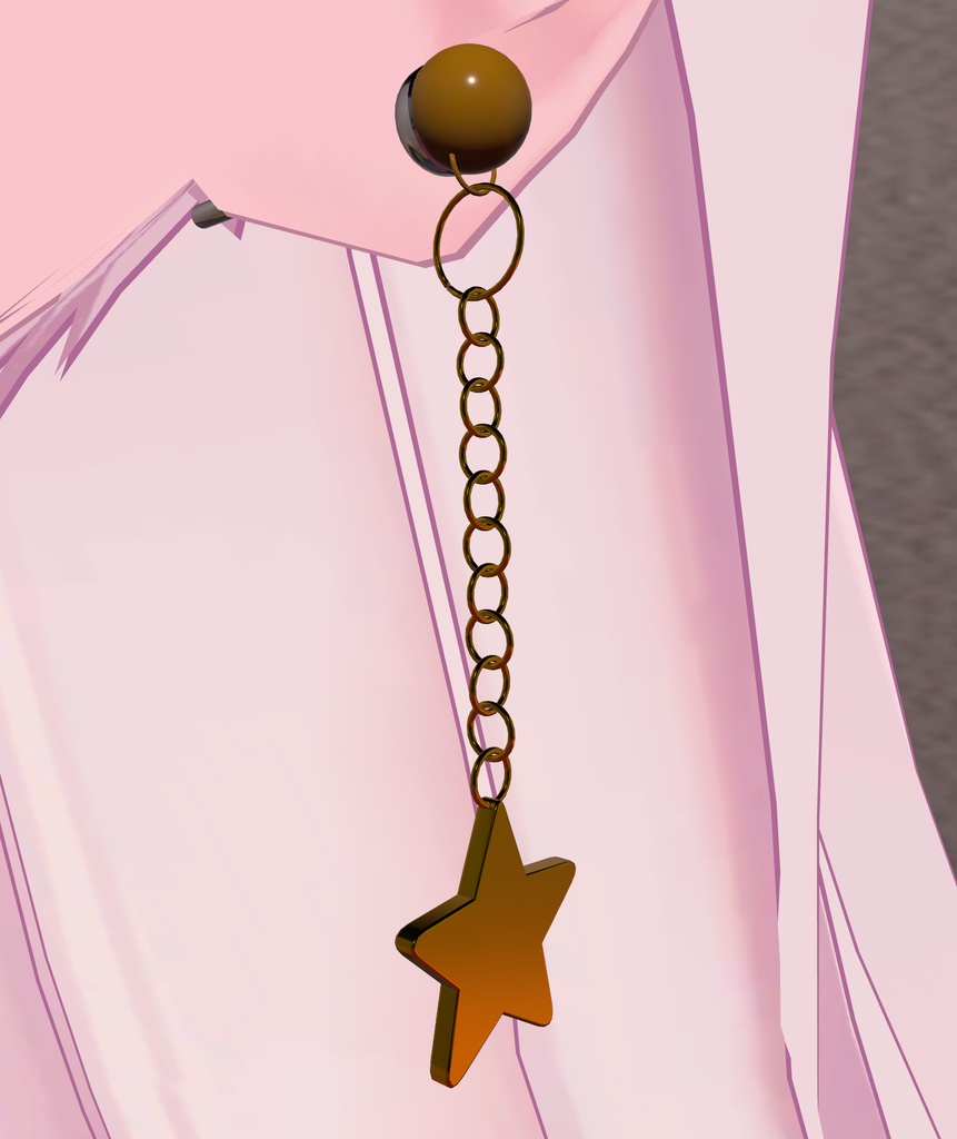 【VRChat向け】シンプルなピアスセット3種(月・星・ハート)