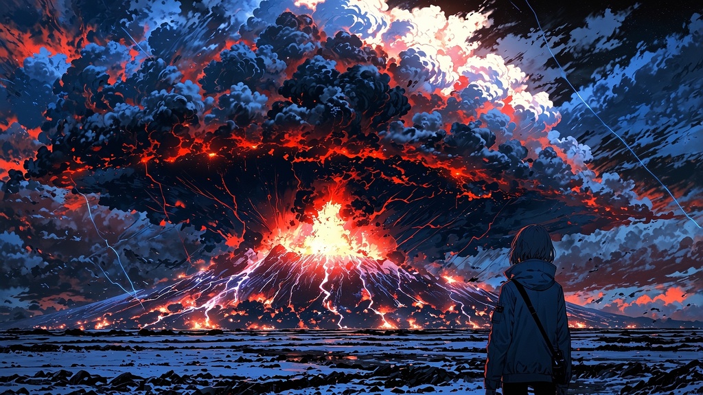 Neon's_Dystopia イラスト画像＃8 ：「Volcanic Meltdown (灼熱の終焉峰)」