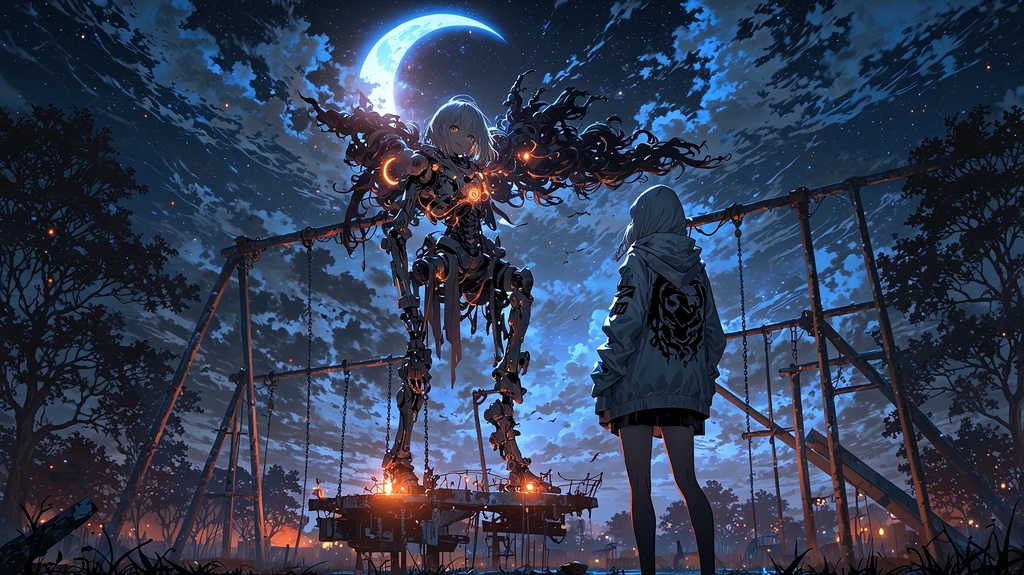 Neon's_Dystopia イラスト画像＃10 ：「Twilight Phantom Park（黄昏の心霊公園）」