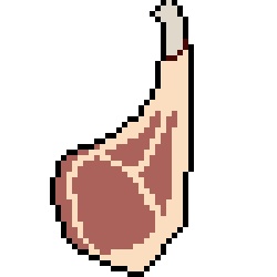 ドット絵骨付き羊肉Tシャツ(生肉/焼肉2パターン×画像サイズ2パターン)